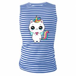 Майка-тельняшка The cat is unicorn - PrintSalon