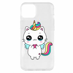 Чехол для iPhone 14 Plus The cat is unicorn - PrintSalon