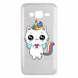 Чехол для Samsung J3 2016 The cat is unicorn - PrintSalon