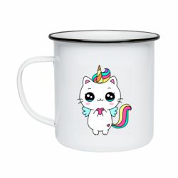 Кружка эмалированная The cat is unicorn - PrintSalon