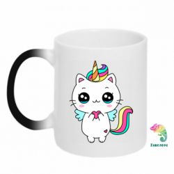 Чашка-хамелеон The cat is unicorn - PrintSalon
