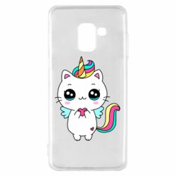Чехол для Samsung A8 2018 The cat is unicorn - PrintSalon