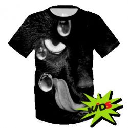 Дитяча 3D футболка The cat licked - PrintSalon