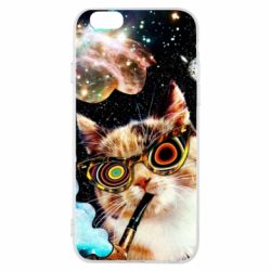 Чохол для iPhone 6/6S The cat smokes a pipe - PrintSalon