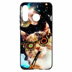 Чохол для Huawei P30 Lite The cat smokes a pipe - PrintSalon