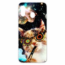 Чохол для Samsung A20 The cat smokes a pipe - PrintSalon
