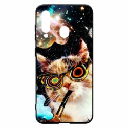Чохол для Samsung A60 The cat smokes a pipe - PrintSalon