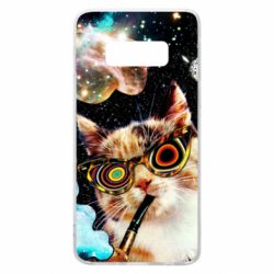 Чохол для Samsung S10e The cat smokes a pipe - PrintSalon