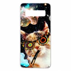 Чохол для Samsung S10 The cat smokes a pipe - PrintSalon