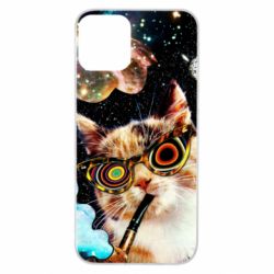 Чохол для iPhone 11 The cat smokes a pipe - PrintSalon