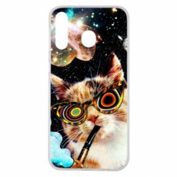 Чохол для Samsung M30 The cat smokes a pipe - PrintSalon