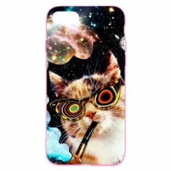 Чохол для iPhone SE 2020 The cat smokes a pipe - PrintSalon