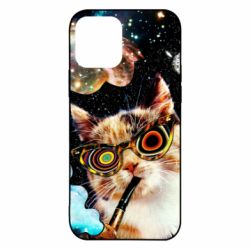 Чохол для iPhone 12 The cat smokes a pipe - PrintSalon