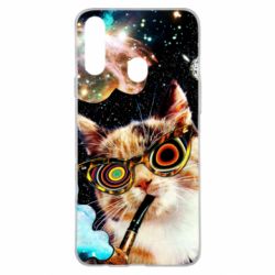 Чохол для Samsung A20s The cat smokes a pipe - PrintSalon