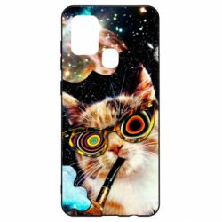 Чохол для Samsung A21s The cat smokes a pipe - PrintSalon