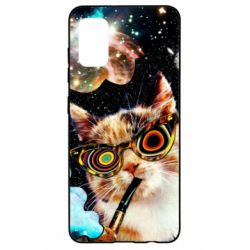 Чохол для Samsung A41 The cat smokes a pipe - PrintSalon