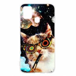 Чохол для Samsung M31 The cat smokes a pipe - PrintSalon