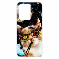 Чохол для Samsung S20 Ultra The cat smokes a pipe - PrintSalon
