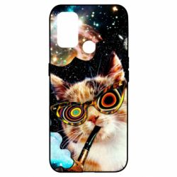 Чохол для Oppo A53 / A32 / A33The cat smokes a pipe - PrintSalon