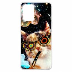 Чохол для Oppo A74 4G The cat smokes a pipe - PrintSalon