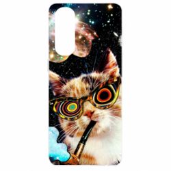 Чохол для Oppo Reno 4 Pro The cat smokes a pipe - PrintSalon
