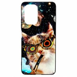 Чохол для Xiaomi Poco F3/K40 The cat smokes a pipe - PrintSalon