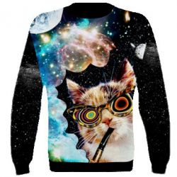 3D світшот The cat smokes a pipe - PrintSalon