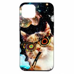 Чохол для iPhone 14 The cat smokes a pipe - PrintSalon