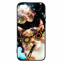 Чохол для iphone 5/5S/SE The cat smokes a pipe - PrintSalon