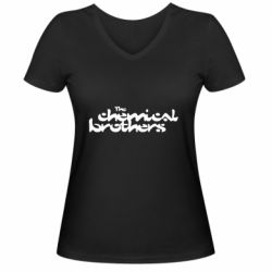 Жіноча футболка з V-подібним вирізом The Chemical Brothers logo - PrintSalon