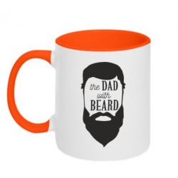 Чашка двухцветная 320ml The Dad with beard - PrintSalon