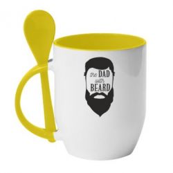 Чашка с ложкой The Dad with beard - PrintSalon