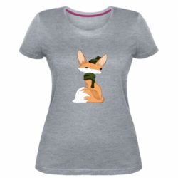 Женская премиум футболка The Fox in the Hat - PrintSalon