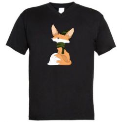 Мужская футболка  с V-образным вырезом The Fox in the Hat - PrintSalon
