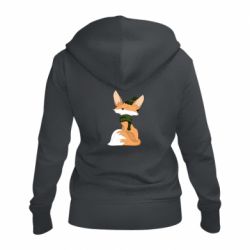 Женское худи на молнии The Fox in the Hat - PrintSalon
