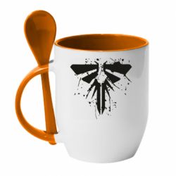 Чашка с ложкой The last of us spray logo - PrintSalon