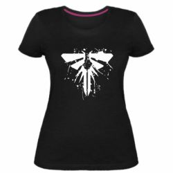 Женская премиум футболка The last of us spray logo - PrintSalon