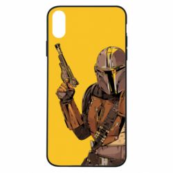 Чохол для iPhone Xs Max The Mandalorian  background yellow - PrintSalon