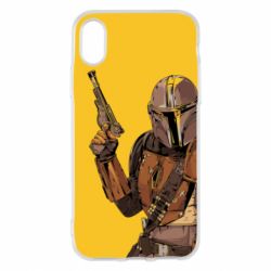 Чохол для iPhone X/Xs The Mandalorian  background yellow - PrintSalon