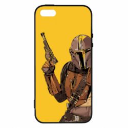 Чохол для iphone 5/5S/SE The Mandalorian  background yellow - PrintSalon