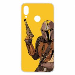 Чохол для Huawei P Smart Plus 2018 The Mandalorian  background yellow - PrintSalon