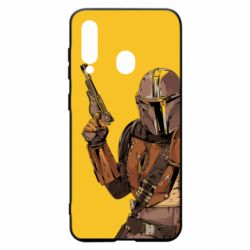 Чохол для Samsung A60 The Mandalorian  background yellow - PrintSalon
