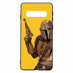 Чохол для Samsung S10 The Mandalorian  background yellow - PrintSalon