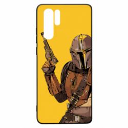 Чохол для Huawei P30 Pro The Mandalorian  background yellow - PrintSalon