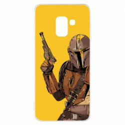 Чохол для Samsung A8 2018 The Mandalorian  background yellow - PrintSalon