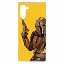 Чохол для Samsung Note 10 The Mandalorian  background yellow - PrintSalon