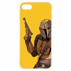 Чохол для iPhone SE 2020 The Mandalorian  background yellow - PrintSalon