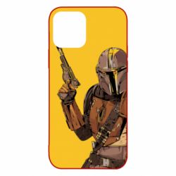 Чохол для iPhone 12 Pro The Mandalorian  background yellow - PrintSalon