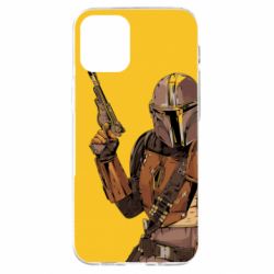 Чохол для iPhone 12 mini The Mandalorian  background yellow - PrintSalon