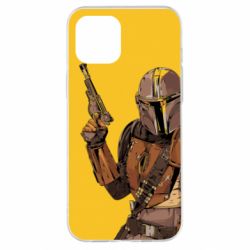 Чохол для iPhone 12 Pro Max The Mandalorian  background yellow - PrintSalon